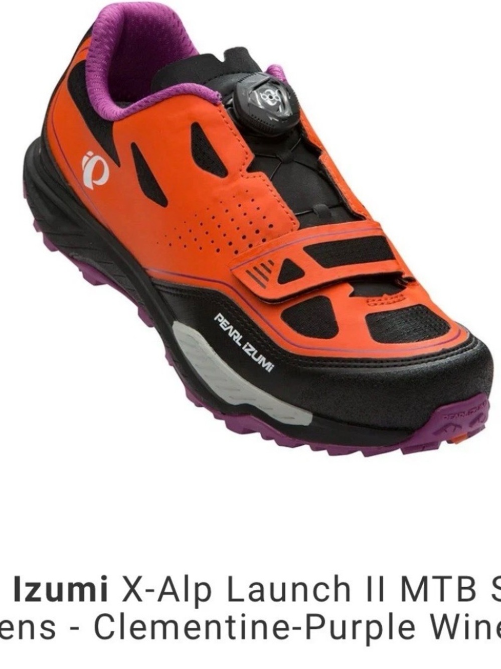 Pearl Izumi Clementine and Purple MTB Shoe with Boa Closure Size 6